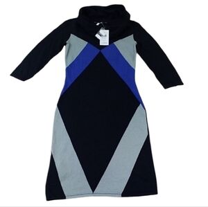 BCBG Max&Cleo~Sz XS~Black/Purple Knitted Dress NWT